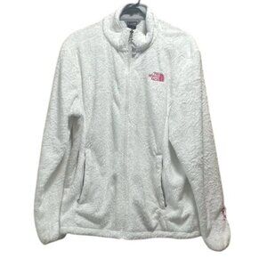 North Face Zip Up Fleece RARE pink Ribbon Womens Size XL
